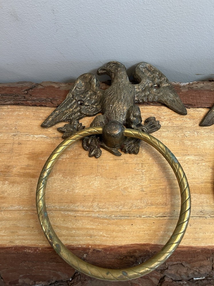Vintage Brass Eagle Door Knocker\Towel Holders. Set of 2. Solid/Sturdy.