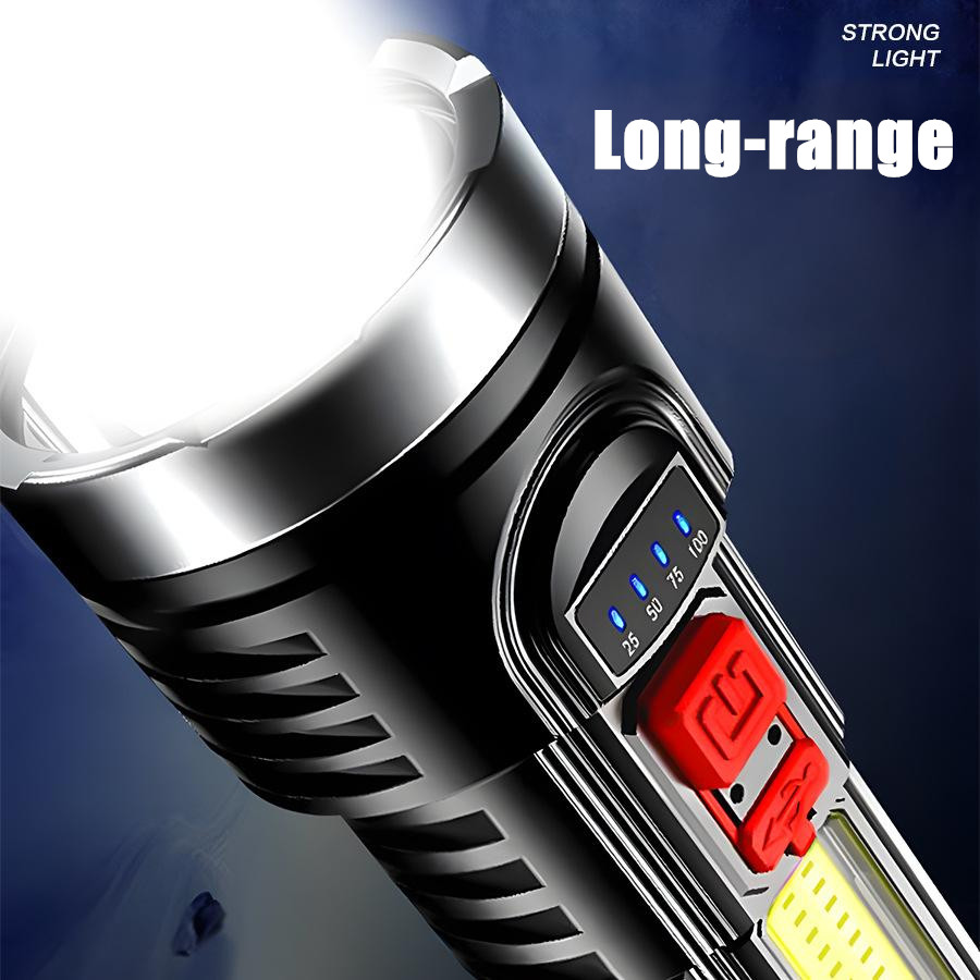 High Powered Super Bright Flashlight LED Rechargeable Police Security Torch Lamp