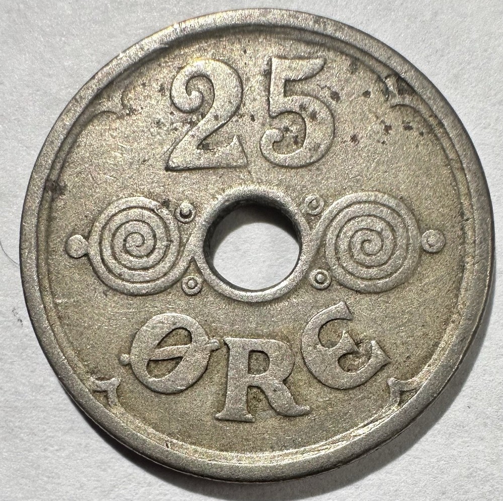 1925 Denmark 25 Ore, VF