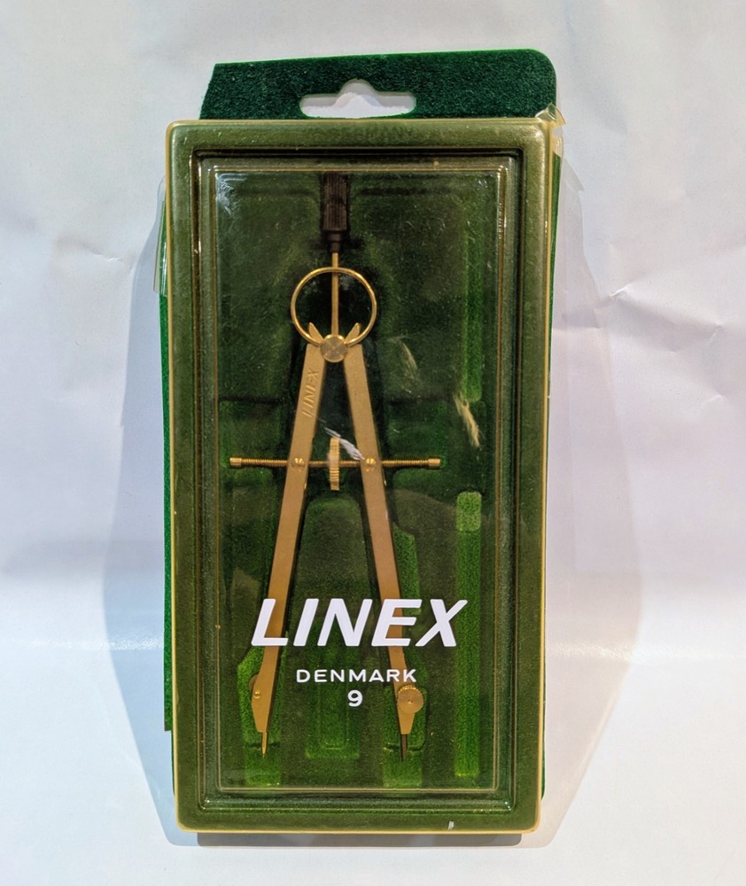 Linex Denmark #9 Compass Vintage Drawing Artwork Mathematics School Tool