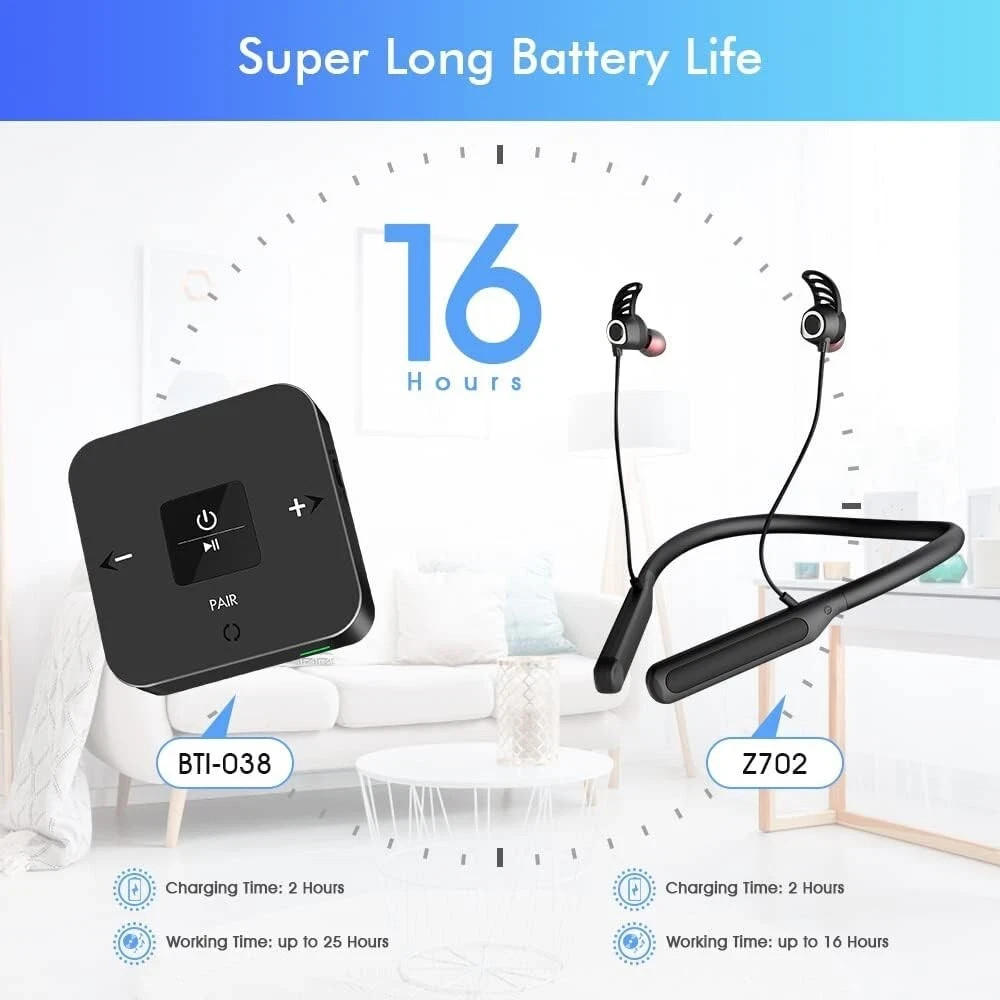 Golvery Bluetooth Headphones Transmitter for TV Watching, Neckband Wireless