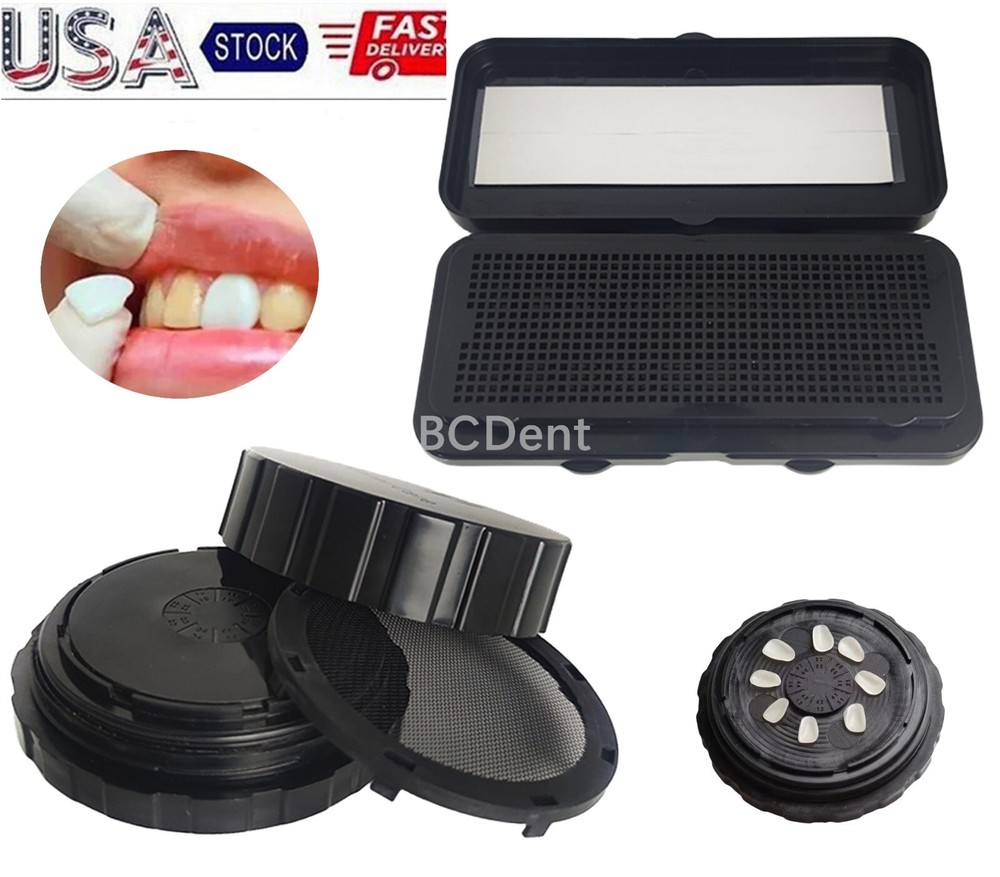 Dental Ceramic Veneer Pretreatment Patch Tooth Box Denture Storage Boxes Round