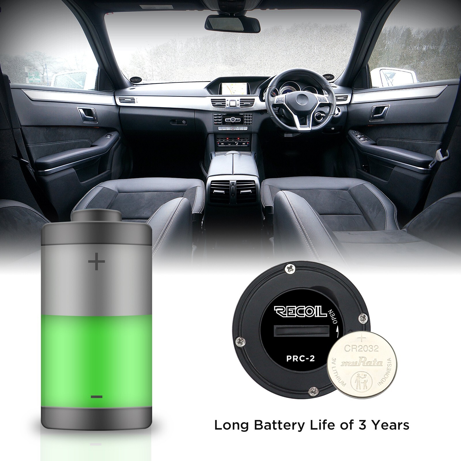 Recoil PRC2B Black Waterproof Bluetooth Wearable Media Button for Car Bike Boat