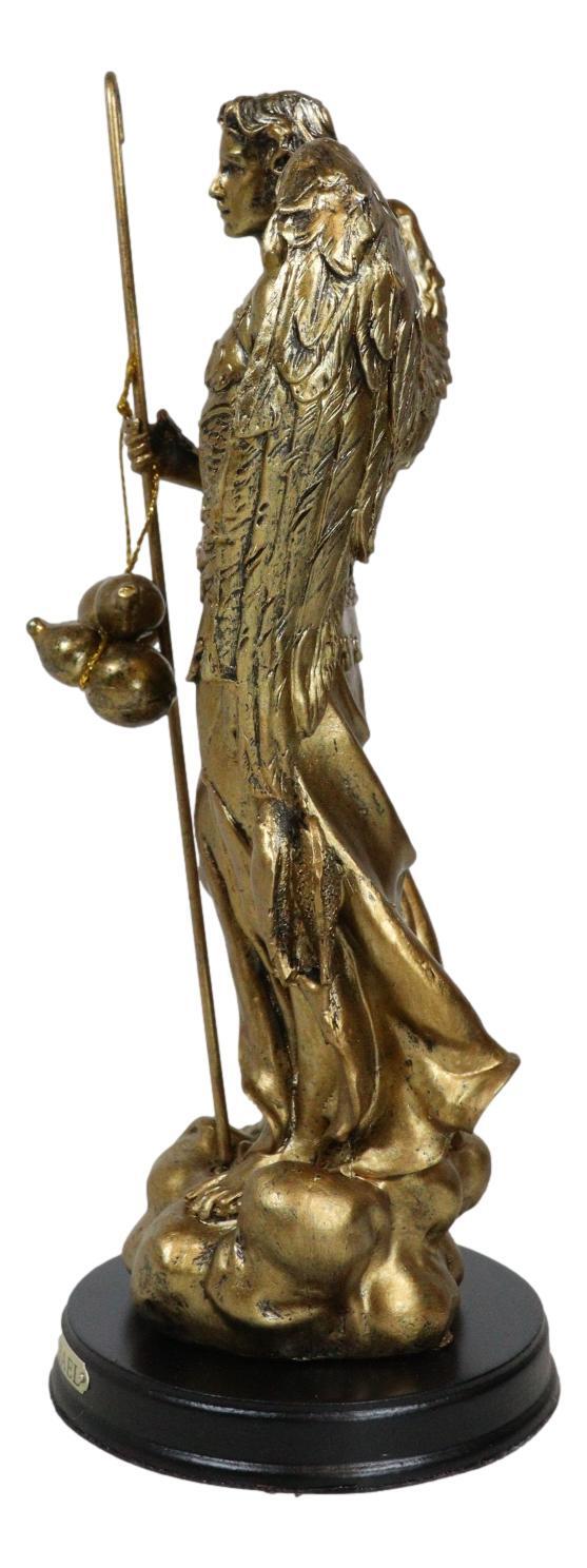 8.25"H Catholic Church Saint Archangel Raphael With Staff & Healing Oil Figurine