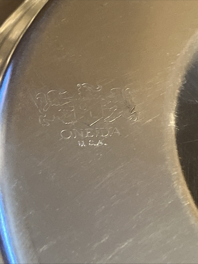 Oneida Silver Plate Dip Bowl w/Attached Tray 5" Bowl, 7.5” Tray USA