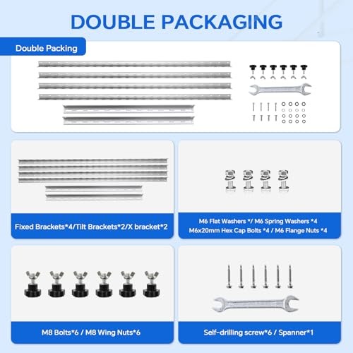 Inch Solar Panel Mounting Brackets Kit 0-90 Adjustable 45 2 Sets Upgrade Silver