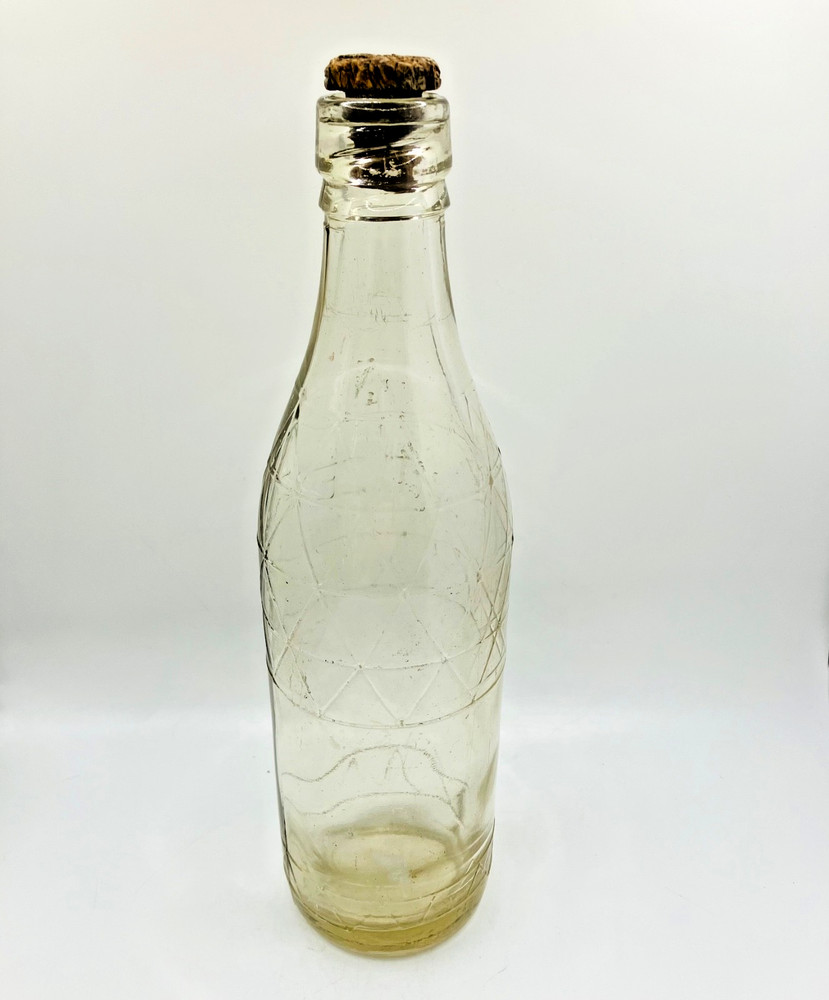 Antique Tizer Clear Bottle with Triangular Pattern in Excellent Condition - 1924