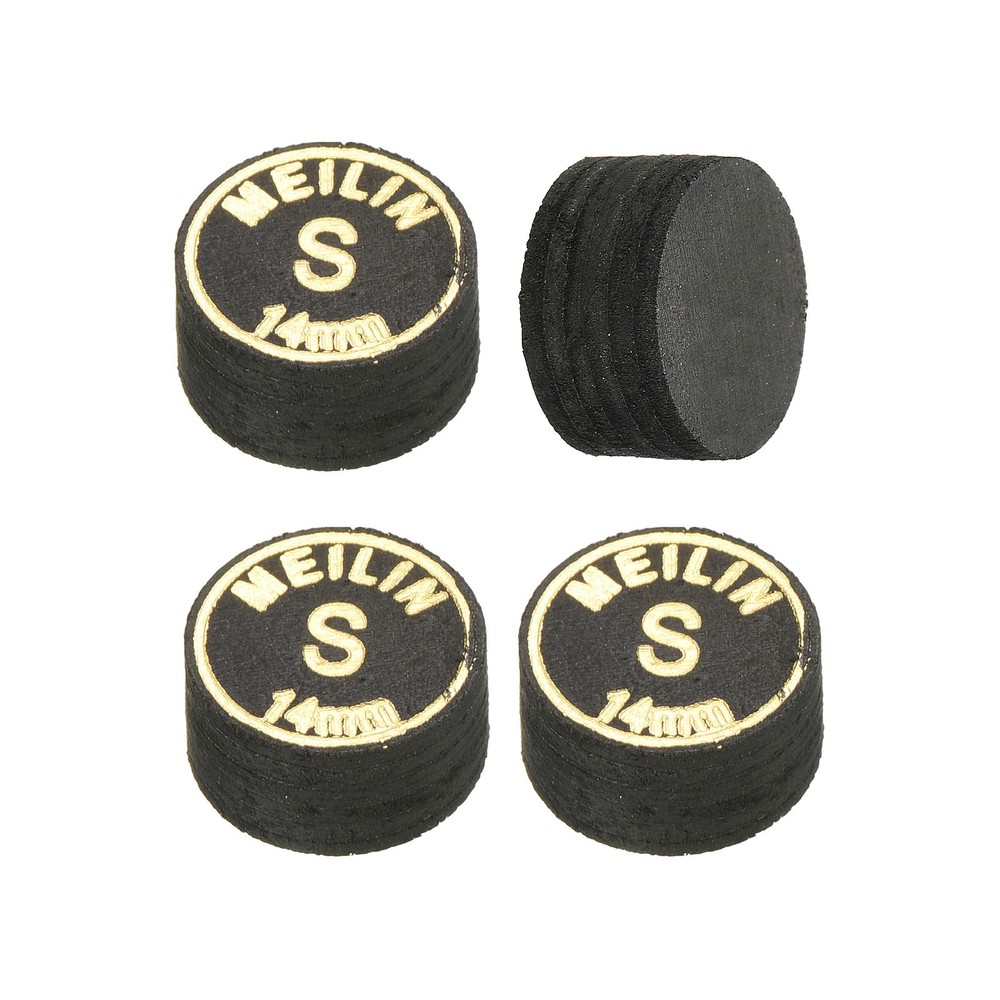14mm Billiard Stick Tips, 4pcs Soft Multiple Layer Billiard Accessories, Black