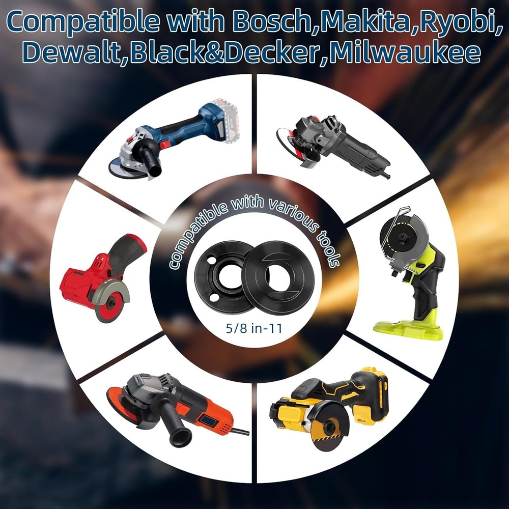 7PCS Angle Grinder Nut & Flange Set - Compatible with Dewalt, Milwaukee, Bosch
