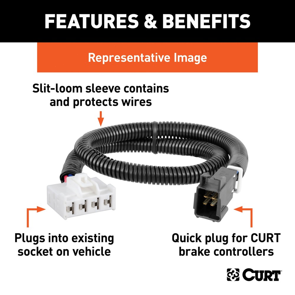 Trailer Brake Control Wiring Harness CURT #51363 - Controller Sold Separately
