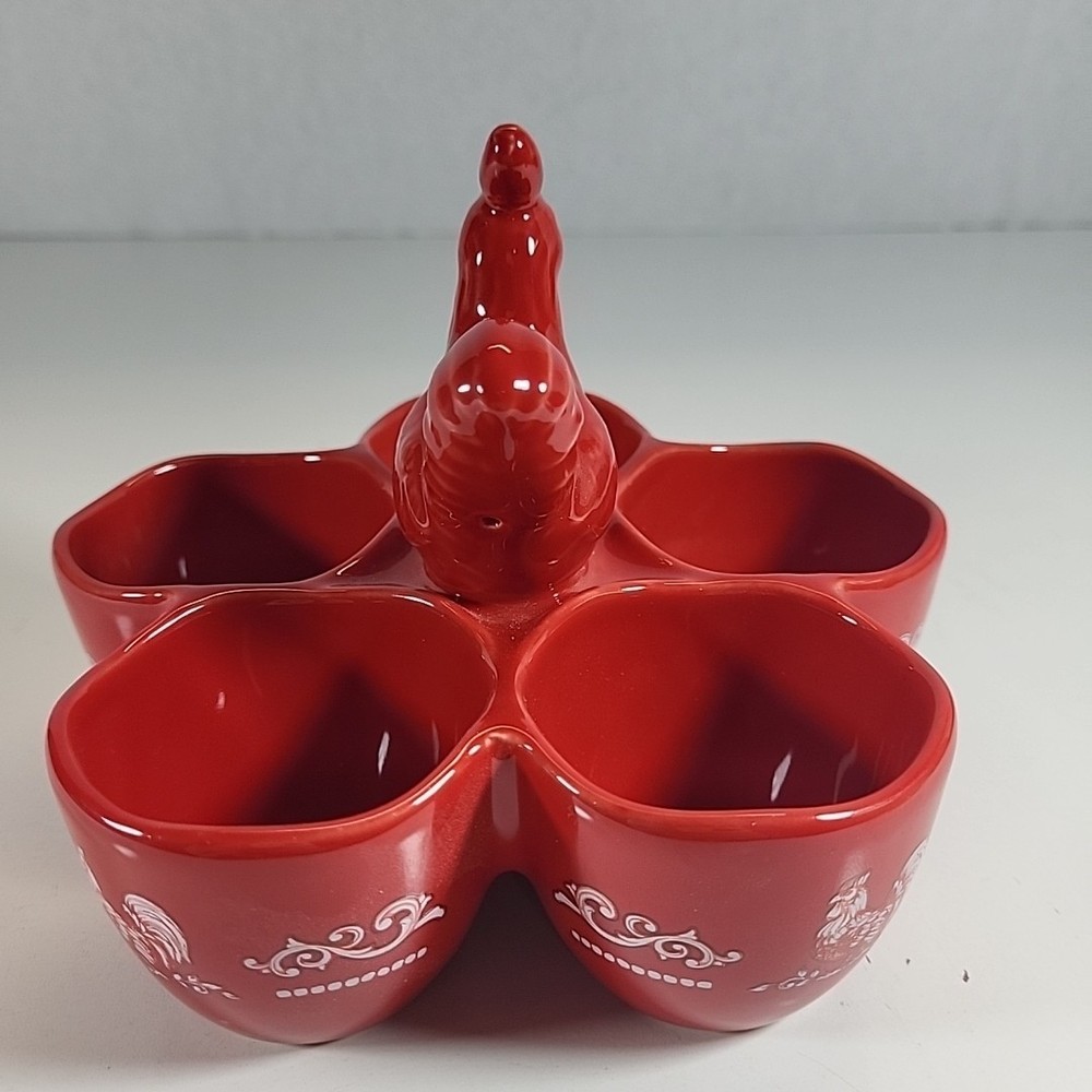 Temptations By Tara Doodle Doo Ceramic Egg Holder Centertaining Serving Dish