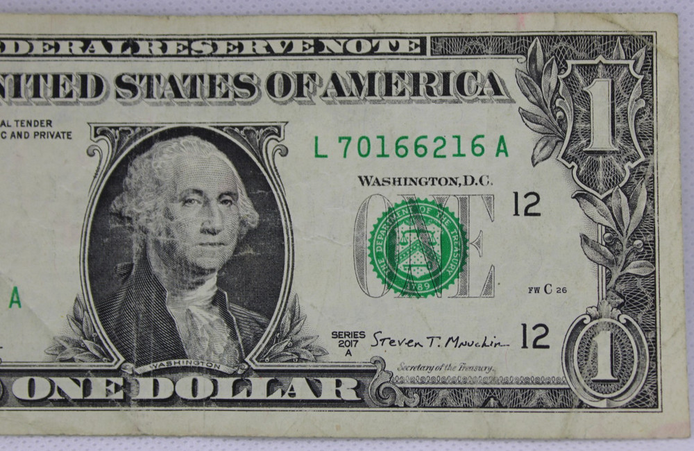 Odometer Error Note Fancy Serial Number One Dollar Bill E66996410C Triple 6s