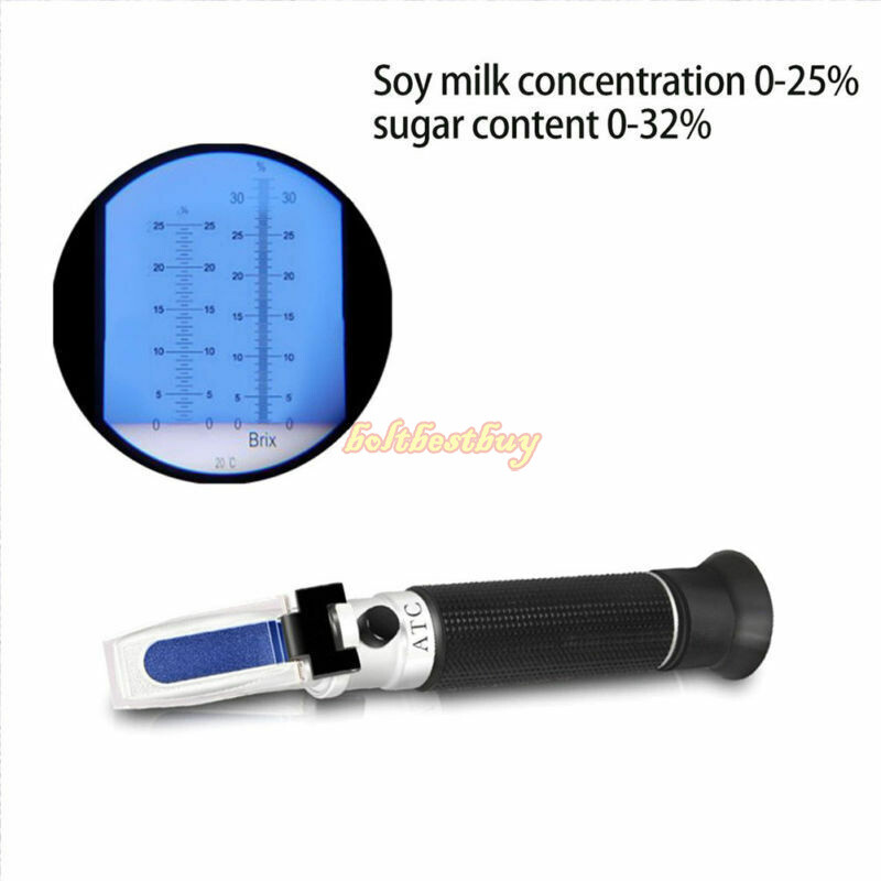 0-32% Brix Sugar Wine Fruit Scale Refractometer Alcohol Meter Test Tool New