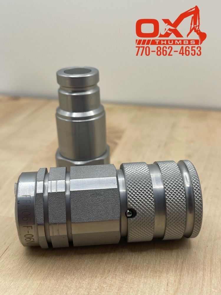 3/8 Body Flat Face Hydraulic Quick Connect Coupler Set With 3/8″ NPT Thread