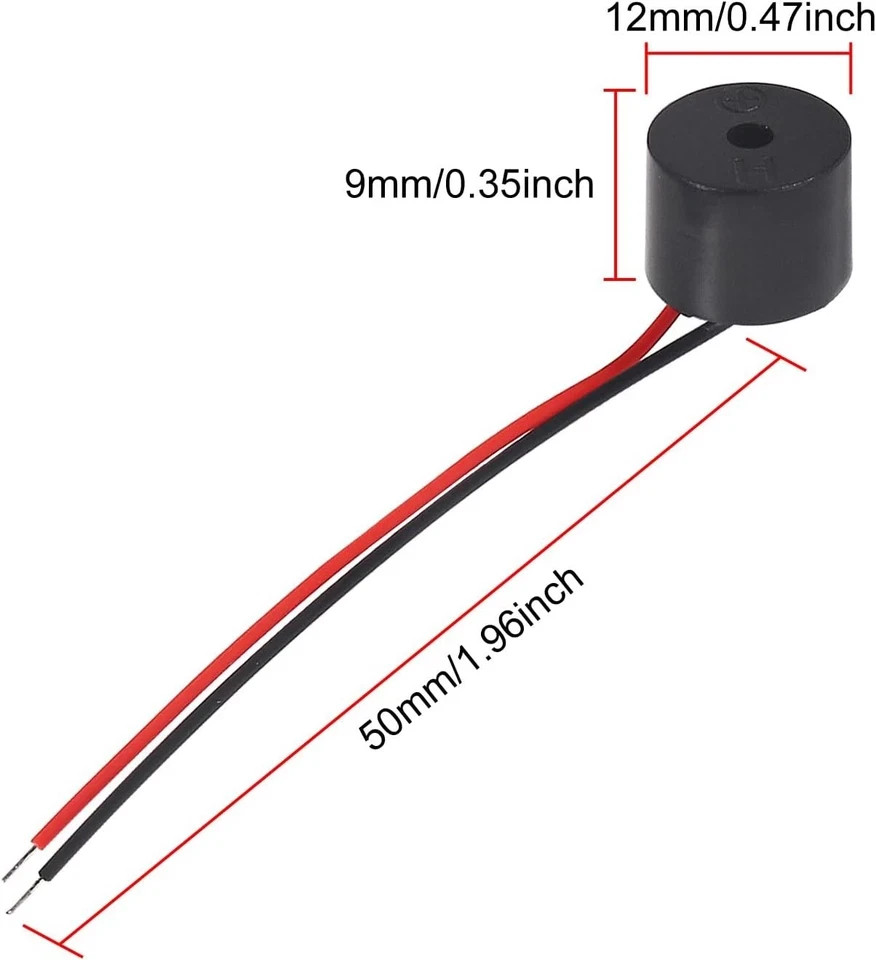 UMLIFE 10PCS Buzzer DC 3-12V Wired Connector Active Electronic 5V