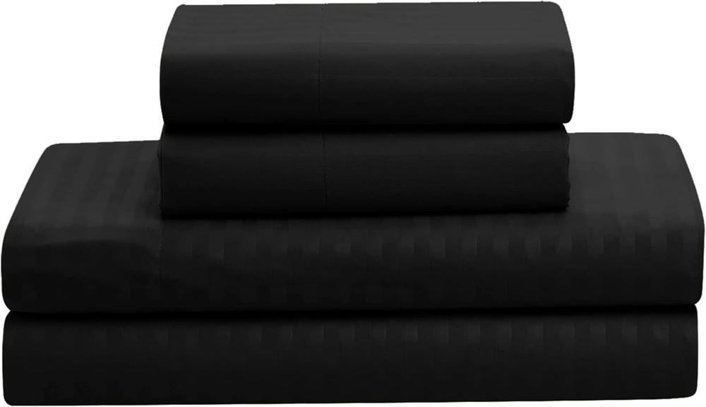 Black Dobby Queen Comforter Set with 8 Pieces