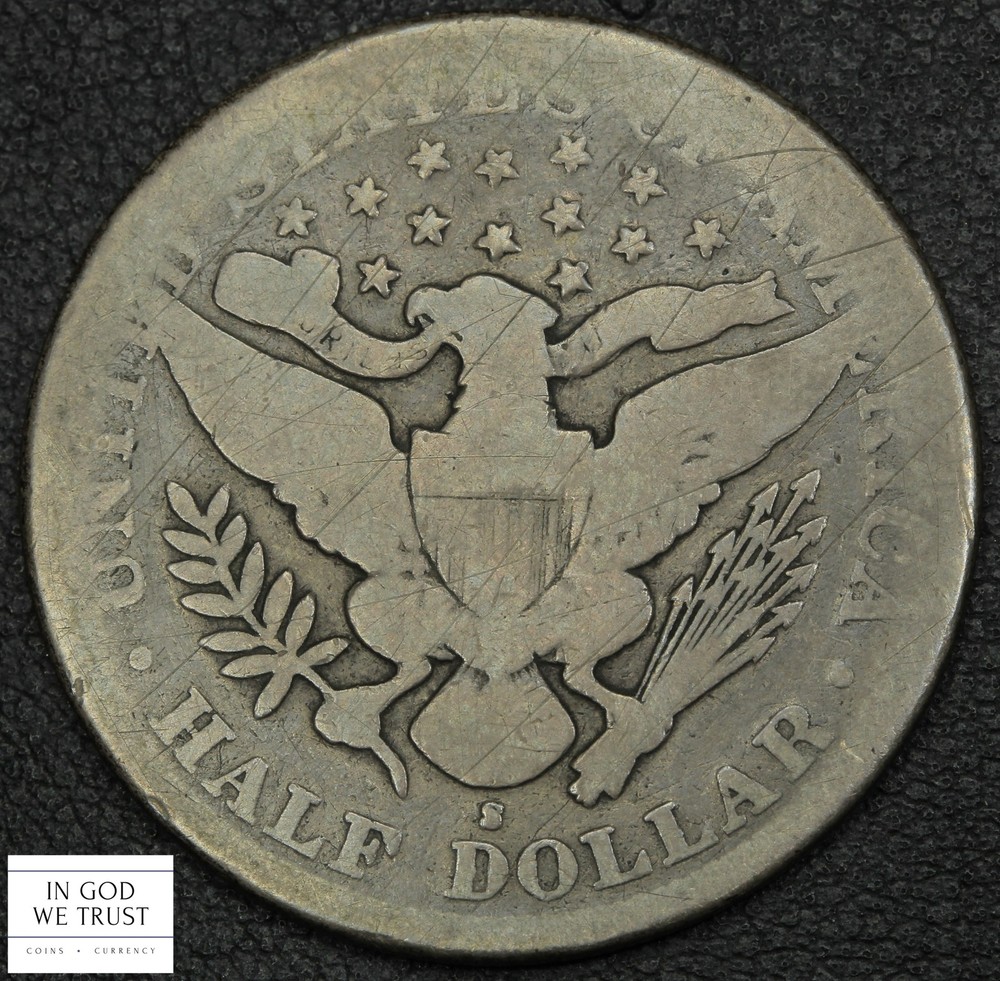 1892 S Barber Silver Half Dollar 50C