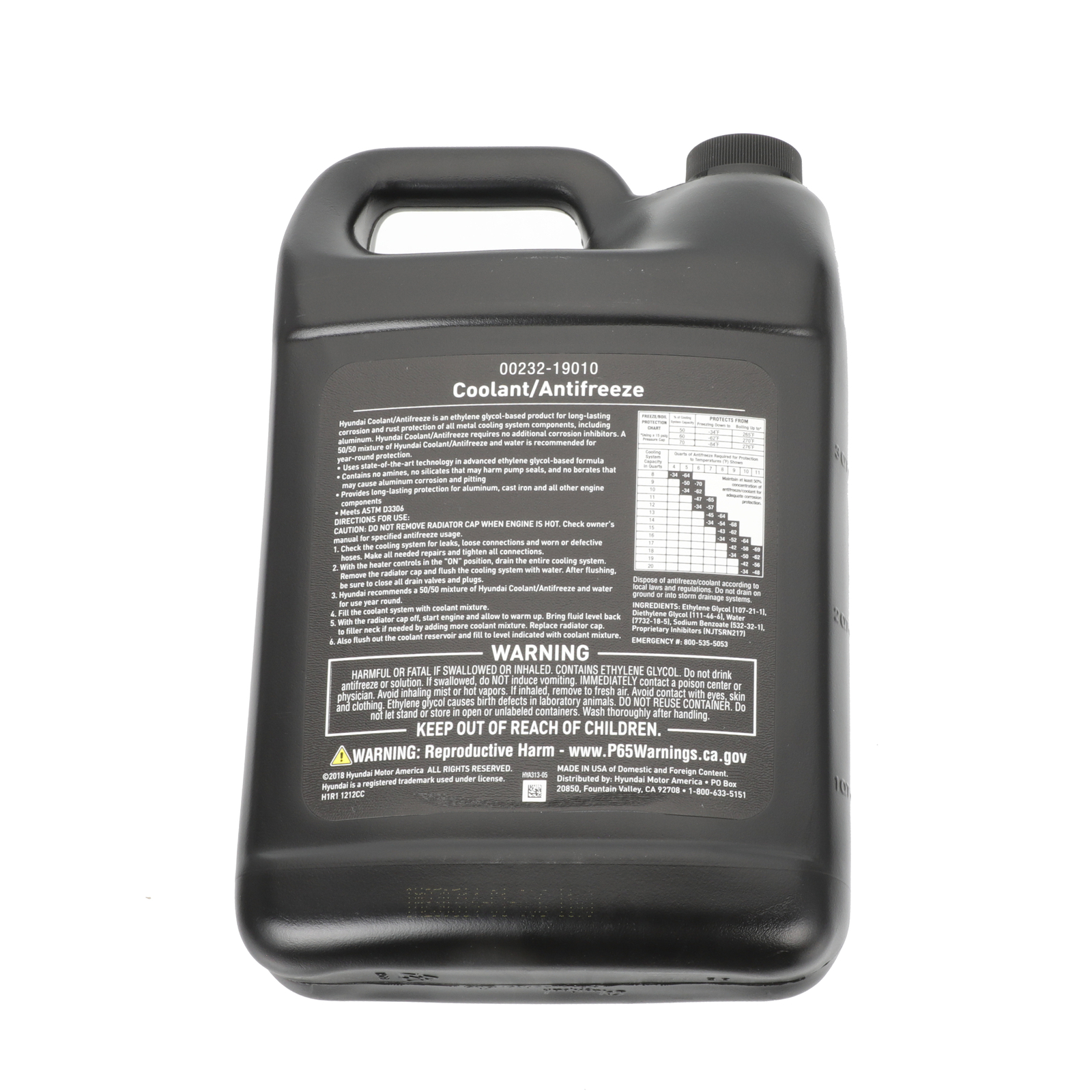 OEM NEW HYUNDAI One Gallon Long Life Coolant Antifreeze 00232-19010