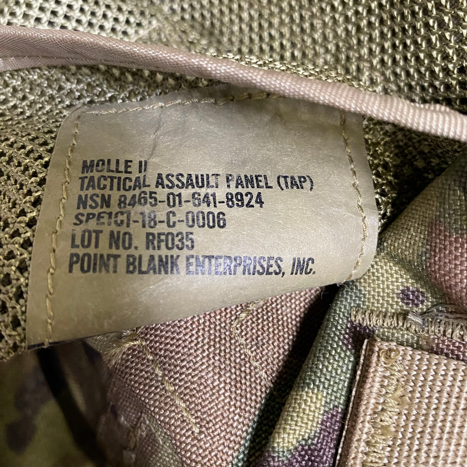 OCP Multicam TAP Panel Tactical Assault Chest Rig Harness Vest USGI ARMY MOLLE