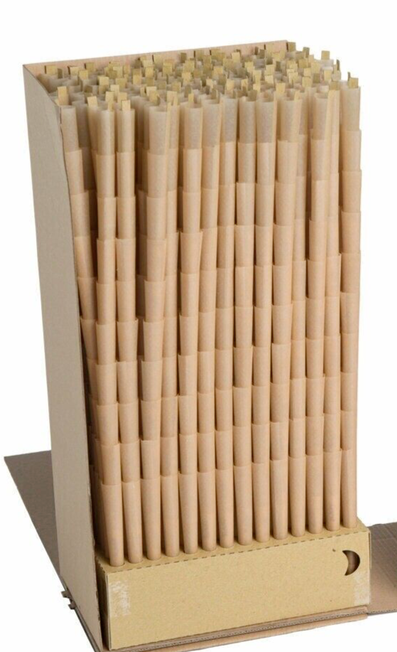 Authentic Unbleached RAW KING Size pre rolled rolling paper 100 Cones w/ Filter