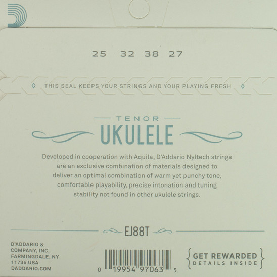 D'Addario Nyltech Natural Nylon Tenor Ukulele Strings (2 Pack)