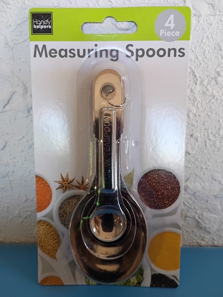 2 Pack - 4 Piece Metal Measuring Spoon Set