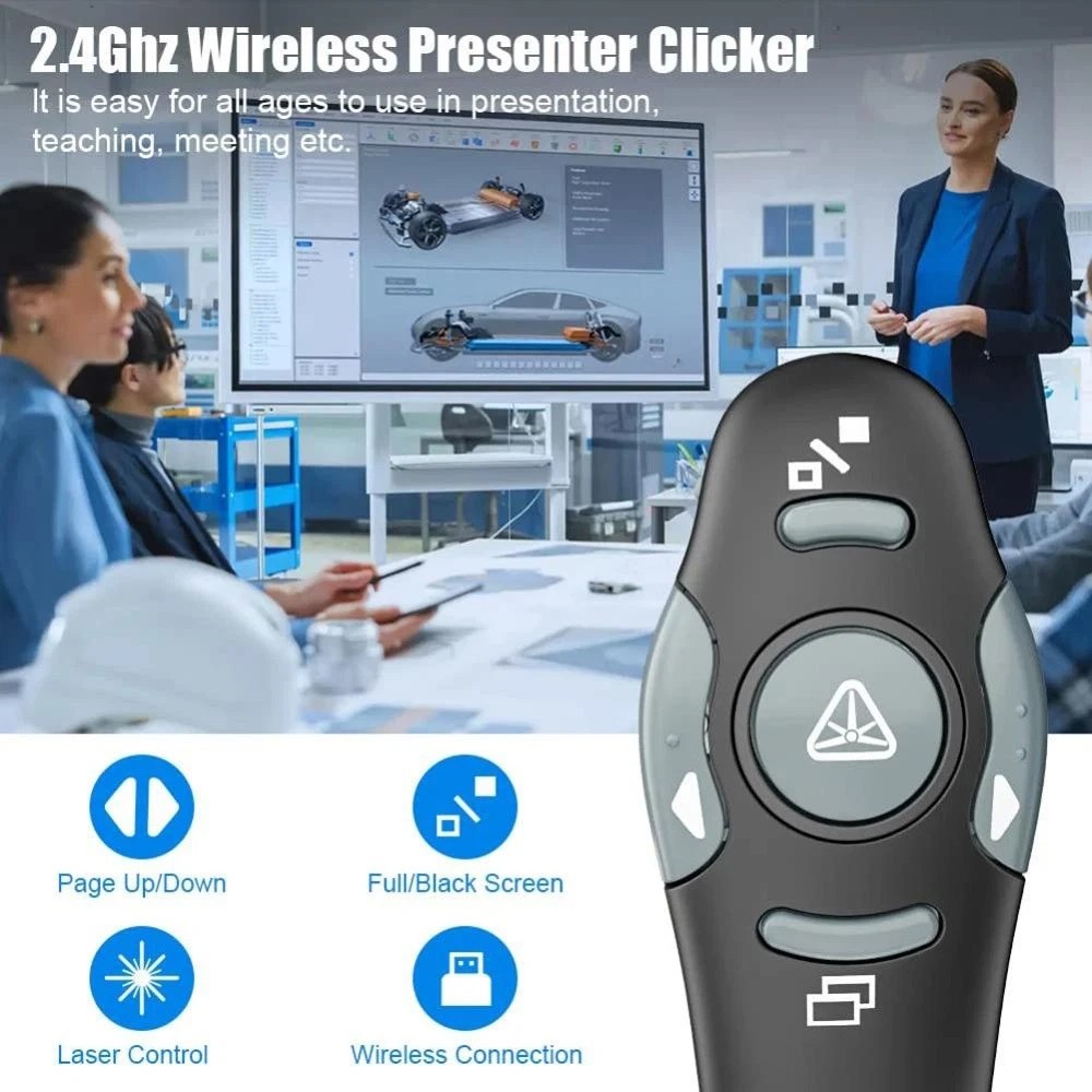 Presentation Wireless Presenter Remote Powerpoint Laser Pointer Clicker Gifts