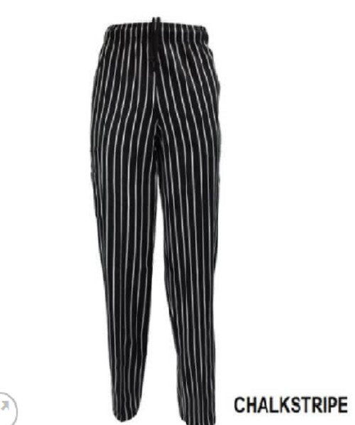 Classic Chalk-stripe Chef Pants 3 Pocket Heavy Duty Kitchen Chef Wear  2032CS