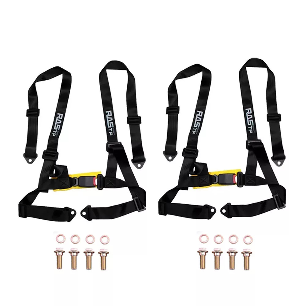 2PCS 4 Point 2"/3" Racing Harness Seat Belt w/ Button Release Universal ATV UTV
