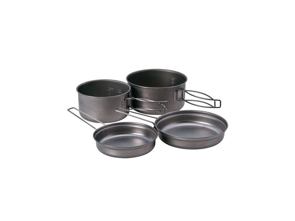 Snow Peak Titanium Multi Compact Cookset - Ultralight Camping Cookware Set with