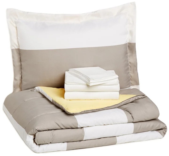 Amazon Basics Twin bedset Gray And White And Reversible