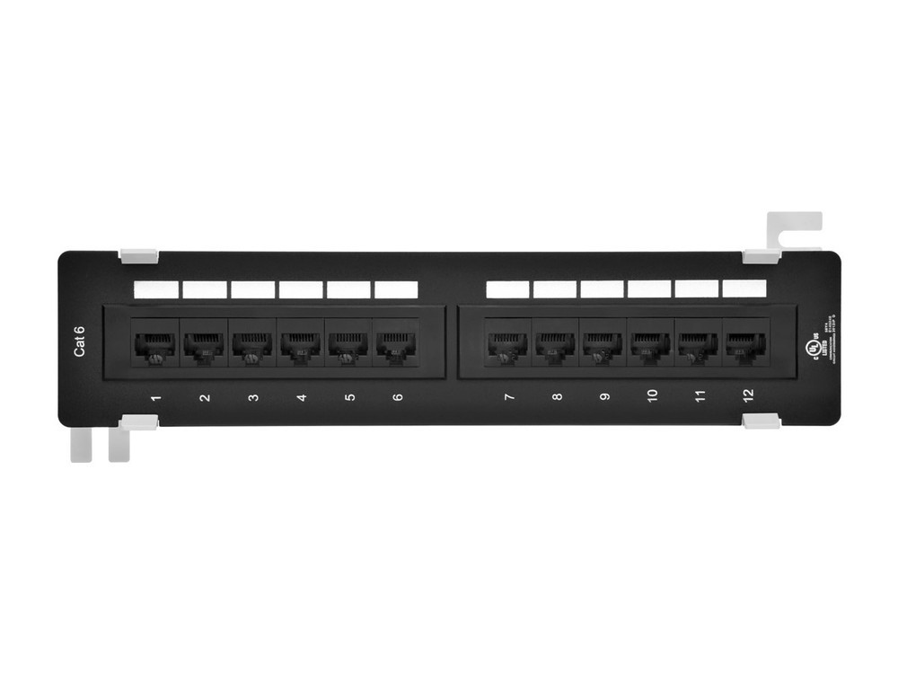Monoprice 12-port Vertical Cat6 Mini Patch Panel, 110 Type (568A/B Compatible)