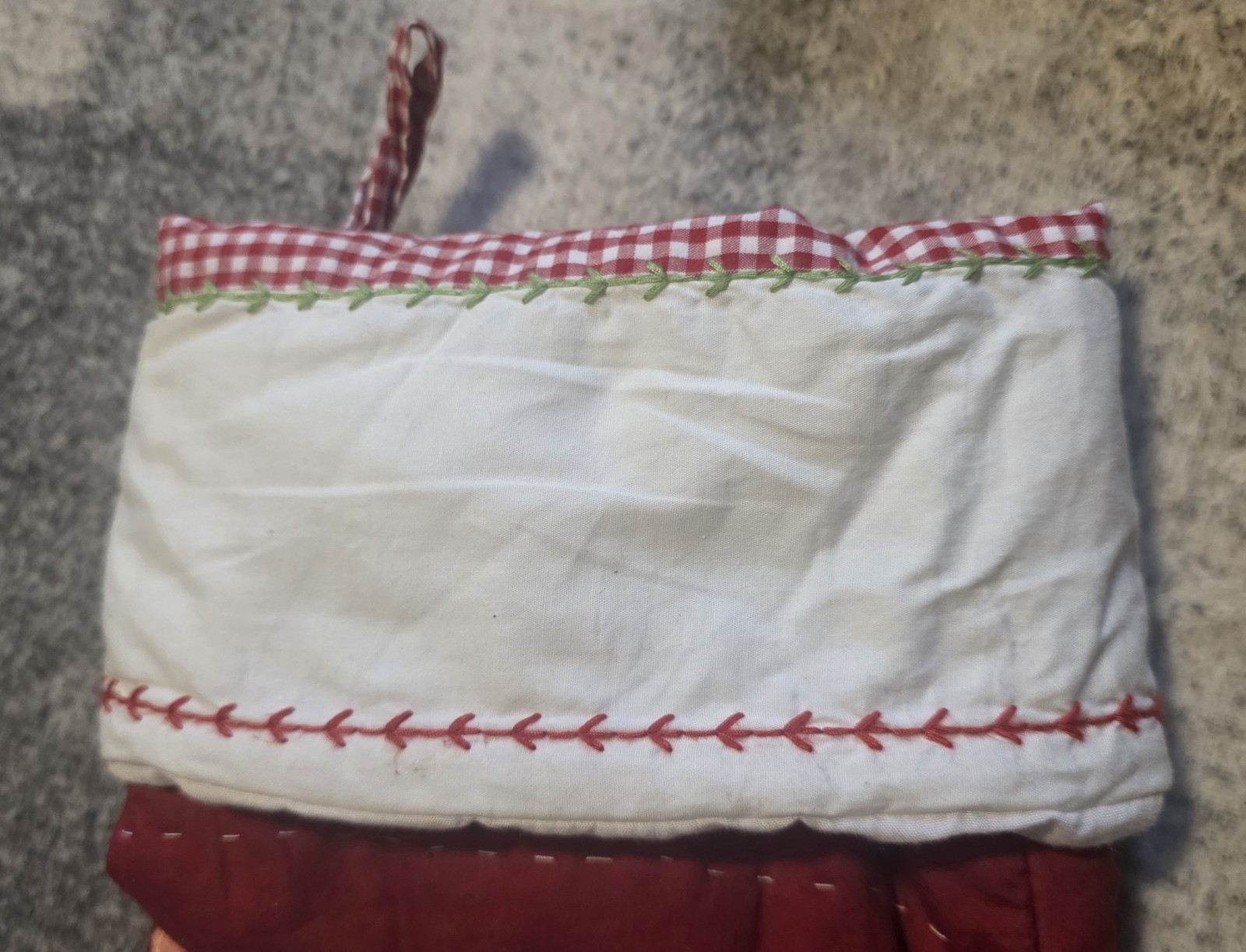 Pottery Barn Kids Quilted Brunette Ballerina Gingham Christmas Stocking 20 Inch