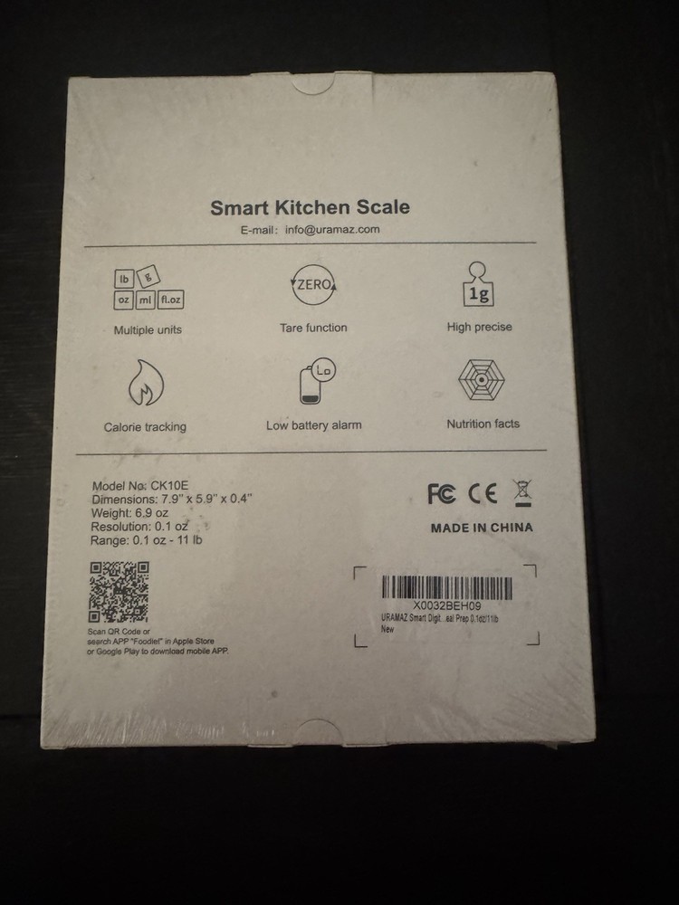 URAMAZ CK10E Digital Scale High Precision Calorie Tracking Multiple Units Tare