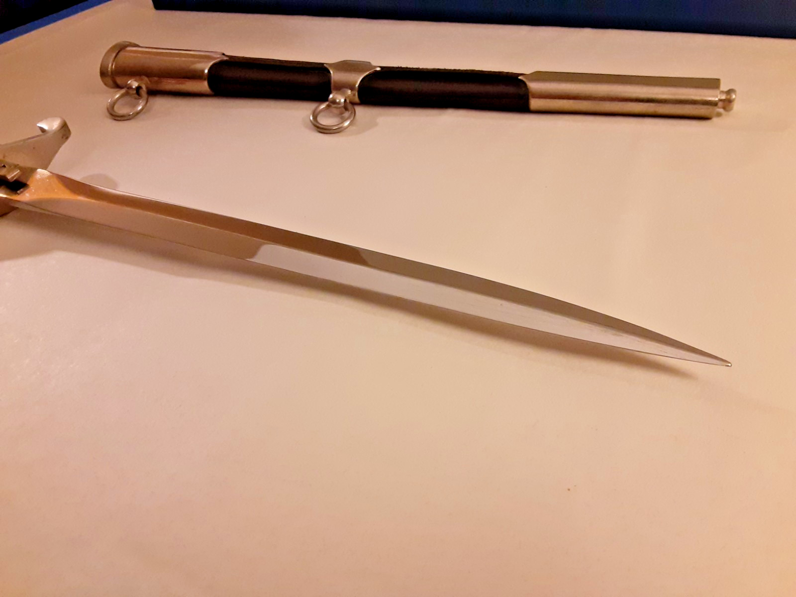 Vintage Polish Officer Presentation Dagger and Scabbard – with name plate.