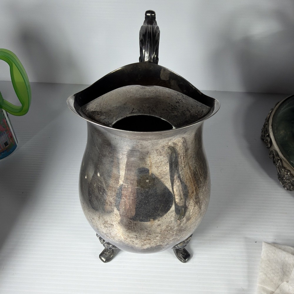 Silver Plated Water Pitcher Vintage With ICE Guard