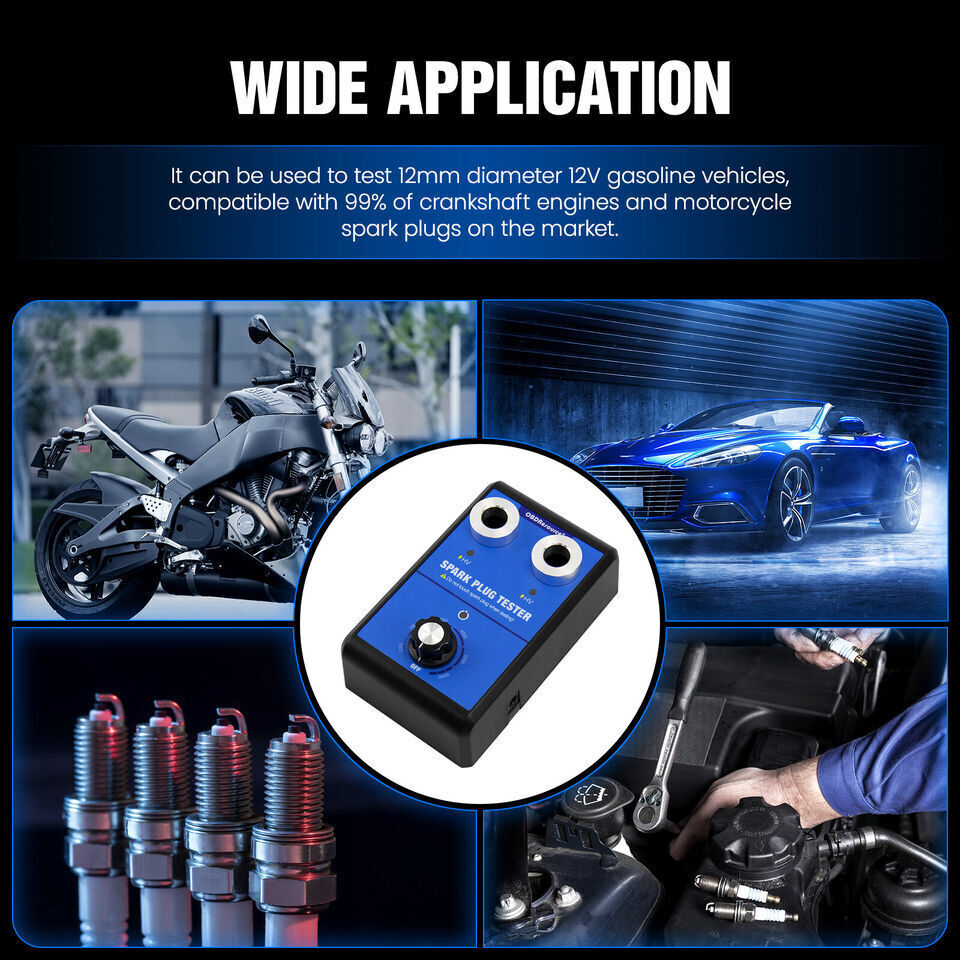Dual Plug Car Kit Spark Plug Tester 12V Gasoline Ignition Plug Diagnostic Tool