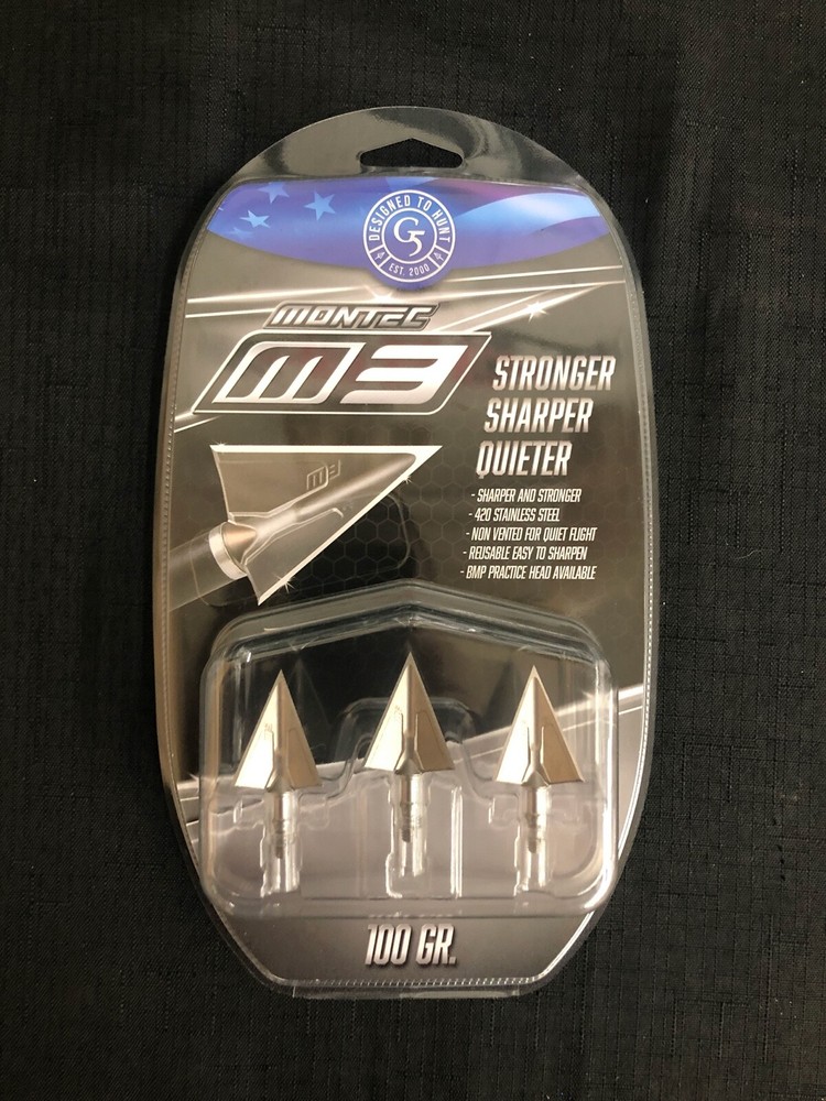 G5 Montec M3 Solid Standard 3 Pack 100 Grain Broadheads BRAND NEW