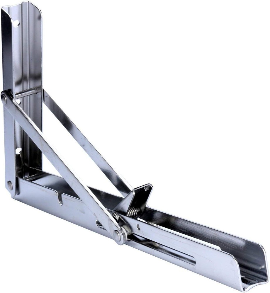 2Pack Heavy Duty Shelf Stainless Bench Table Folding Bracket Support 660lb/300kg