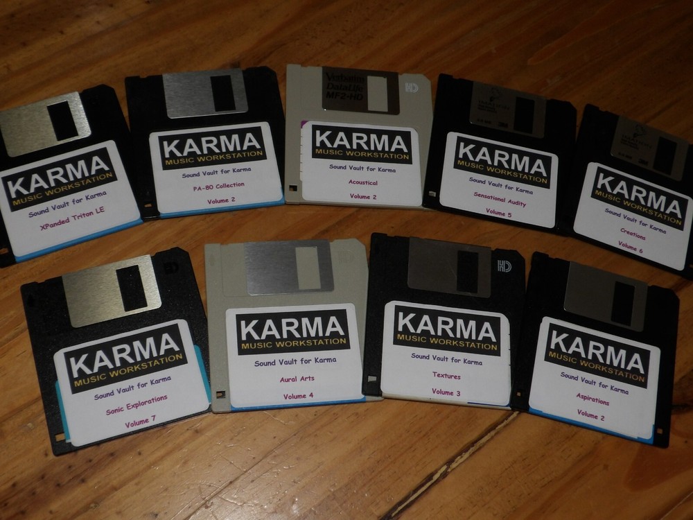 Korg KARMA Floppy Disk Sound Library -- Awesome programming! Nine (9) Disk Set.