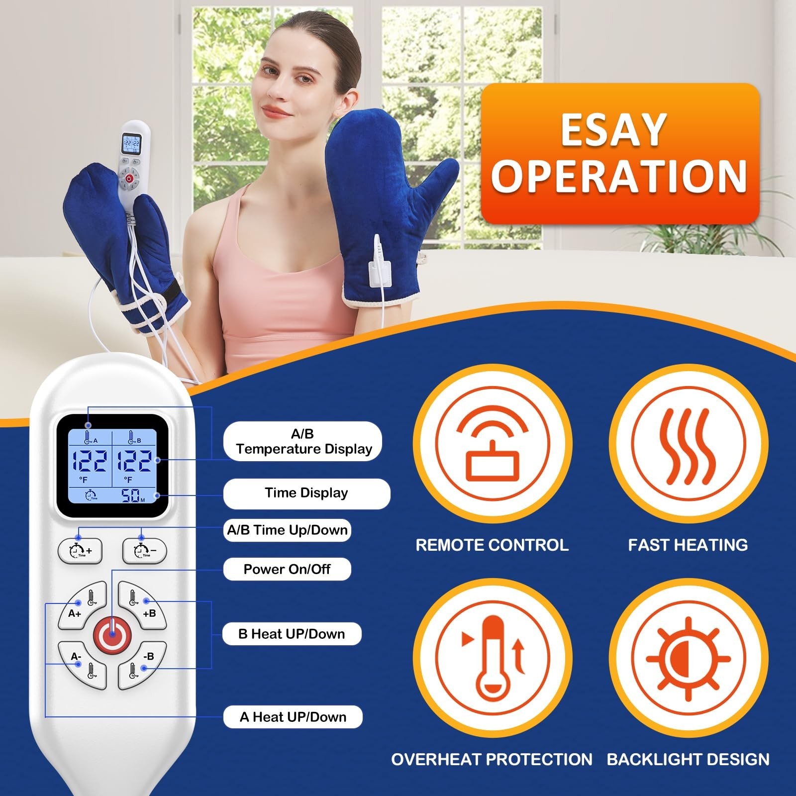 Heated Gloves for Arthritis,Hand Heating Pad for Pain Relief,Heating Pad for ...