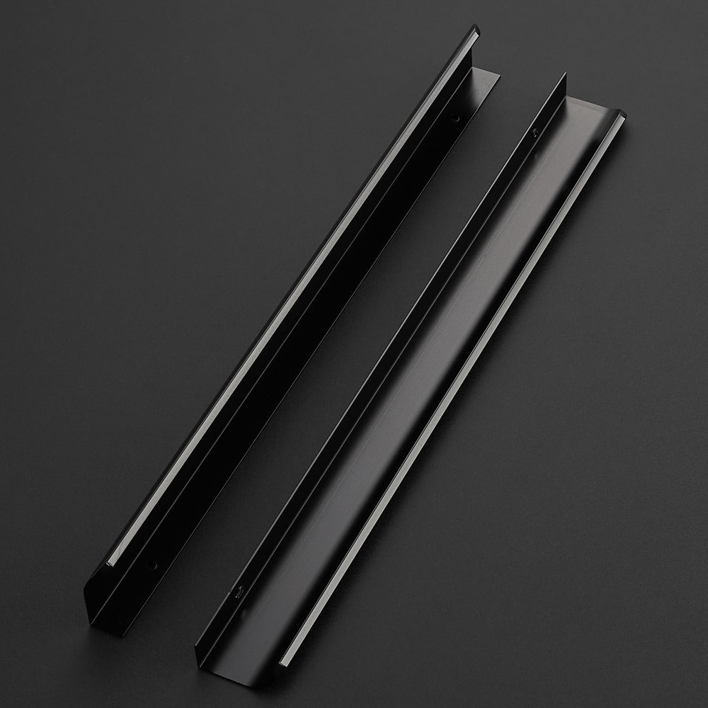 25 Pack Matte Black Finger Pulls for Cabinets - 320mm & 400mm Lengths