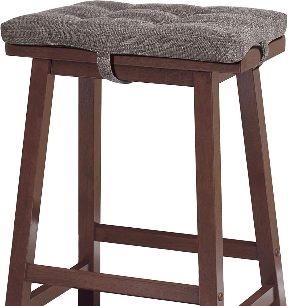 Set of 2 Memory Foam Stool Cushion Rectangular Dual-Layer Design Saddle Stool