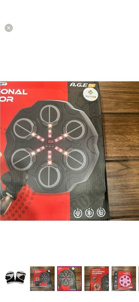 TOYONE Hexagonal Warrior Boxing Device with Electronic Pad, Bluetooth, Gloves