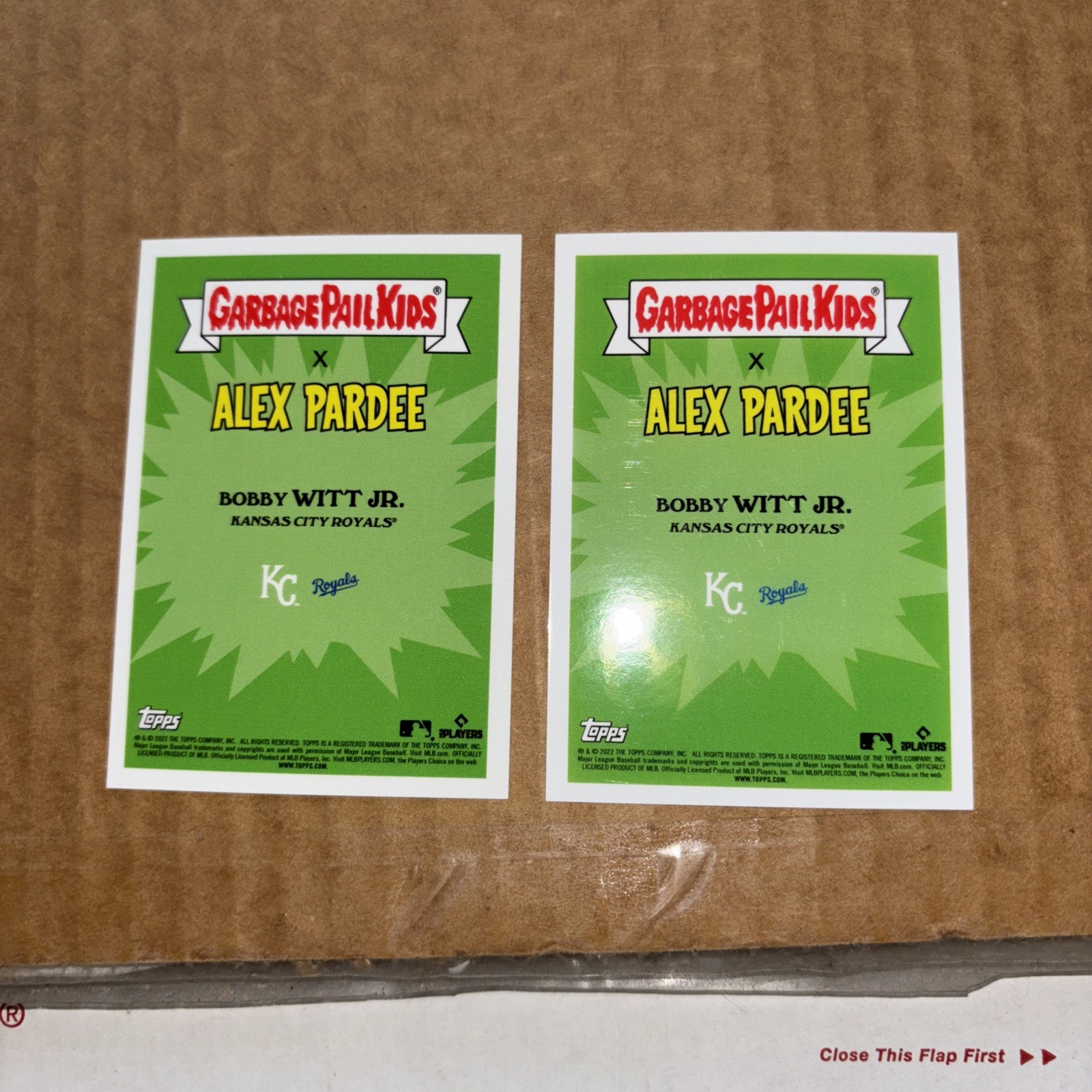 Garbage Pail Kids: Series 2 Alex Pardee - Bobby Witt Jr. #11A And 11b Basic