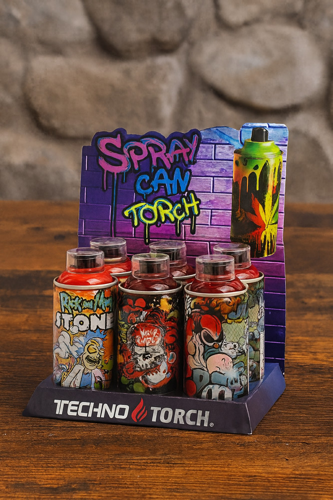 Techno Torch Spray Paint Splots Design Can Lighter – 6CT Display