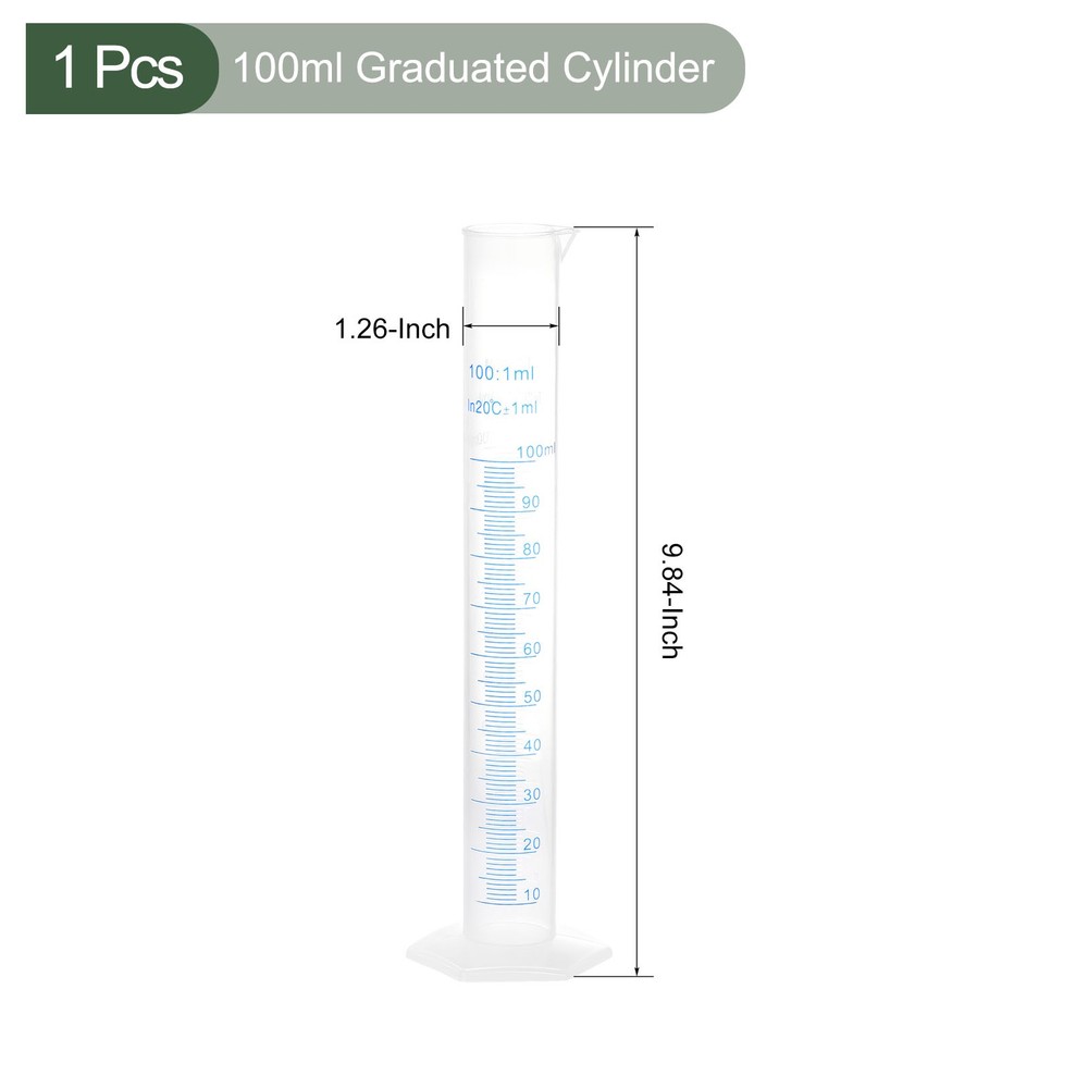Measuring Cylinder,for DIY Projects, Science Lab, (Clear White, 100ml)