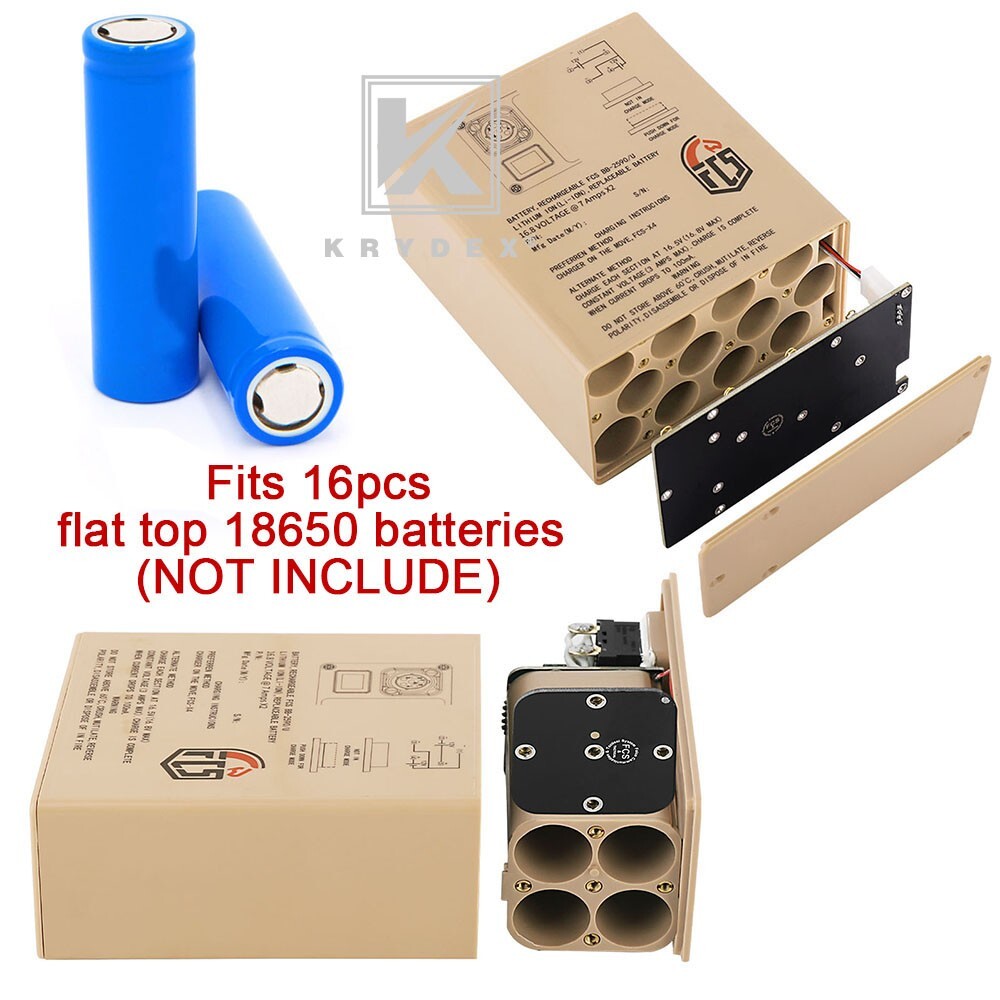 KRYDEX FCS Military BB-2590 Rechargeable Li-ion Battery Case 2x16.8V Output Tan