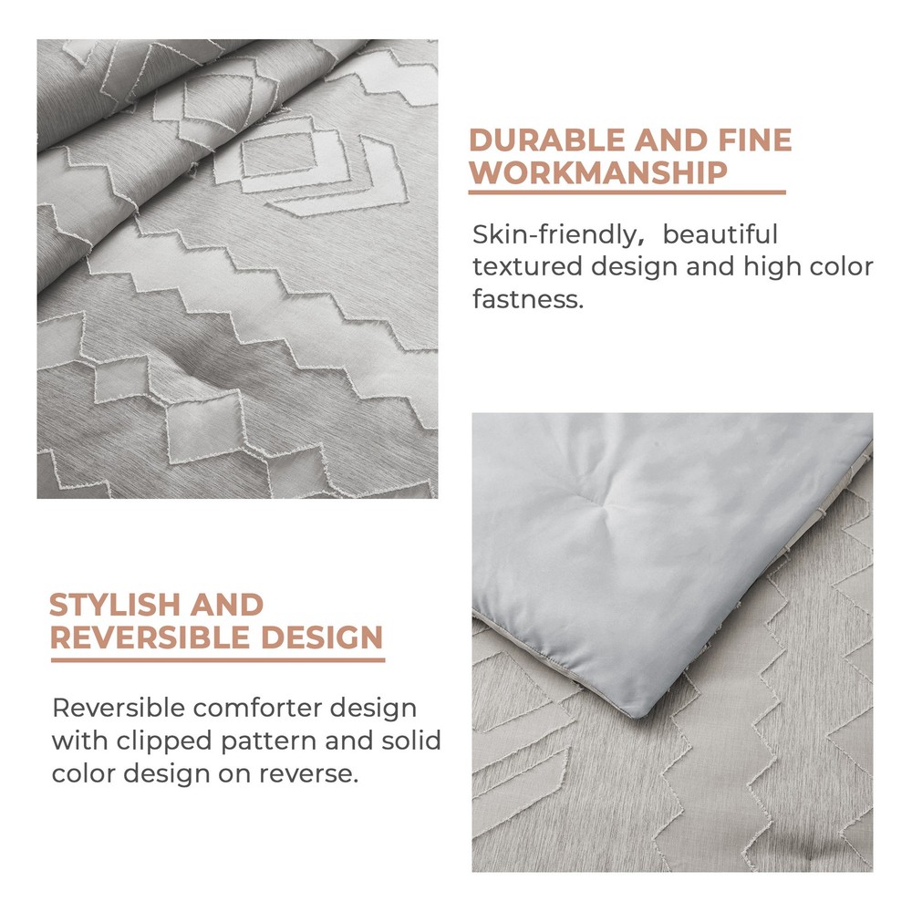 Peace Nest 3 Piece Comforter Sets Geometric Clipped