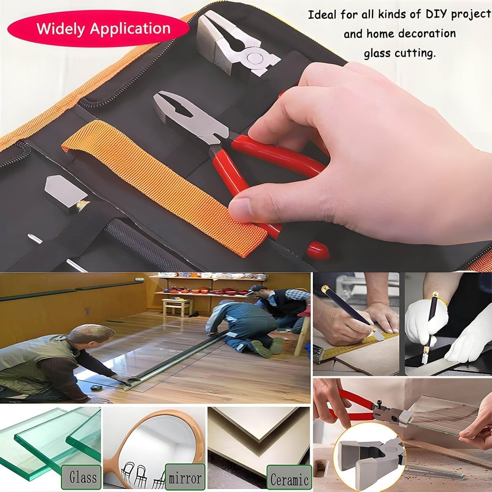 Glass Cutting Tool Set Kit Nipper Running Plier Breaking A Kit